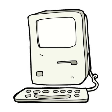 cartoon old computer