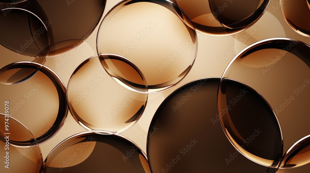 Poster abstract background with overlapping circles in shades of brown.