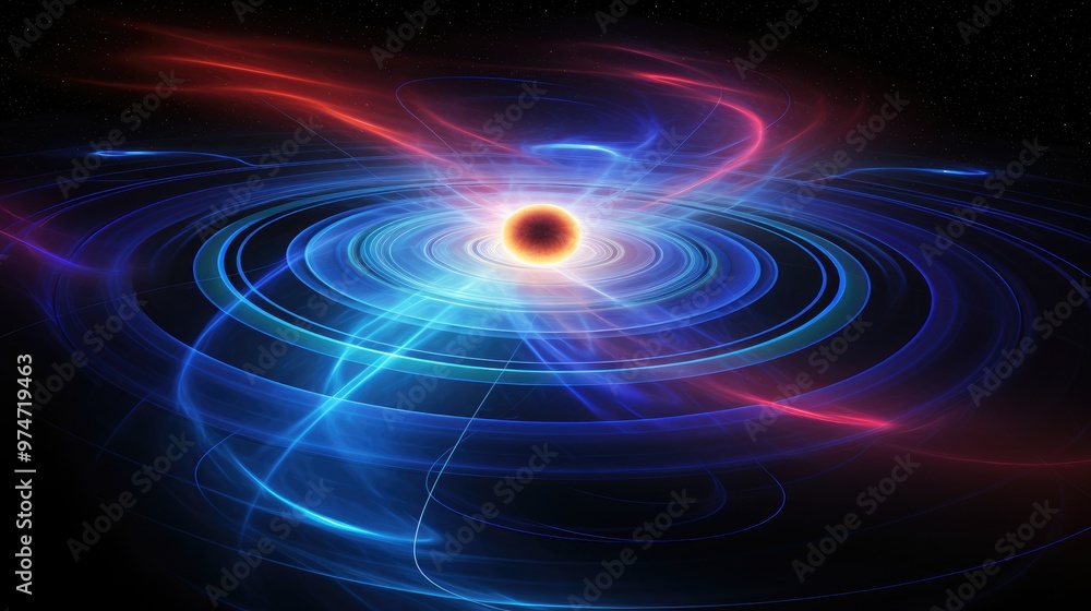 Wall mural a swirling vortex of light and energy, a cosmic dance of color and form, a mesmerizing abstract back