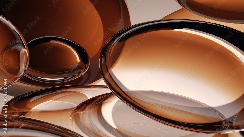 Poster abstract background with overlapping brown and beige circles. the circles create a sense of depth an