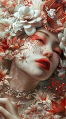 Woman with Flower Crown and