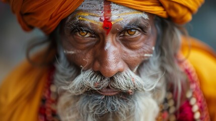 Fototapeta premium Sadhu in Traditional Attire