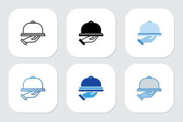 food service icons with various design styles