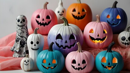 Obraz premium halloween candy and pumpkin