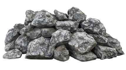 Fototapeta premium A pile of gray rocks, suitable for landscaping or construction purposes.