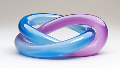3D Render Of Blue And Purple Glass Rings