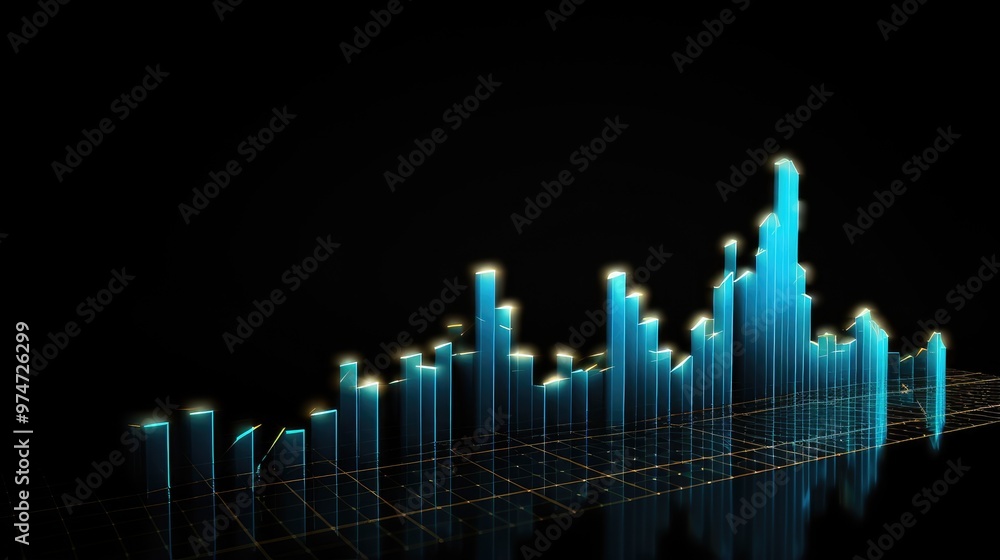 Poster a futuristic cityscape with glowing neon lights. the city is built on a grid of lines, creating a se