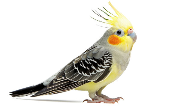 Cute pets such as cockatiels on transparent. Carrot