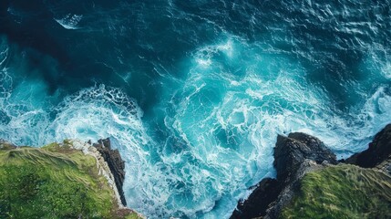 Obraz premium Rugged Coastline with Crashing Waves
