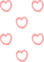 pattern of cute pink hearts. in a checkerboard pattern.