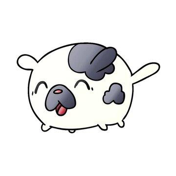 gradient cartoon illustration kawaii cute patch dog