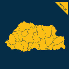 Obraz premium Bhutan map