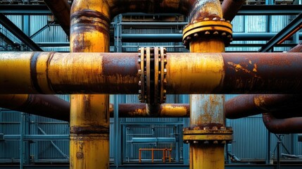 Pipes – Industrial Pipes Connected in a Complex Network Creating Patterns