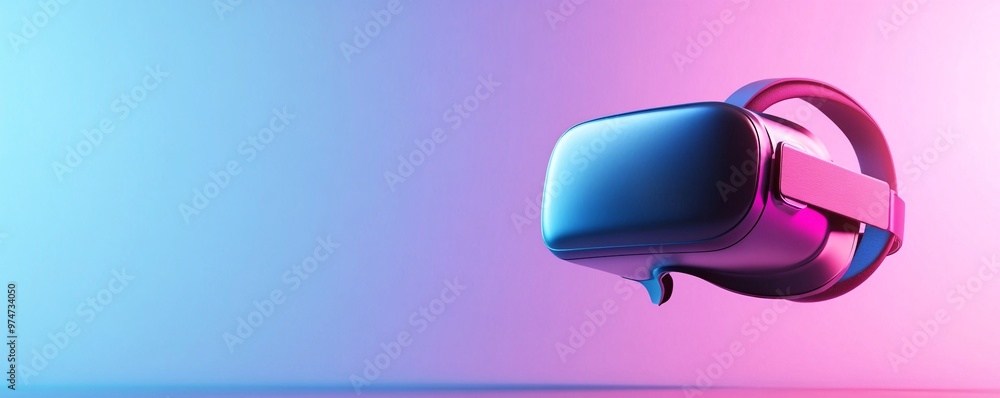 Poster immersive vr headset experience - 3d render showcasing tech-driven entertainment in a digital odysse