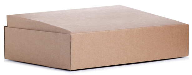 Brown carton box on white background isolation