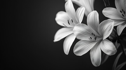 Fototapeta premium Flowers macro monochrome close up retro : Generative AI