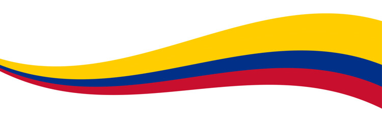 Columbian Flag Wave Banner Background. Waving Columbia Flag. Colors of Columbia Flag Decoration. Vector Illustration.