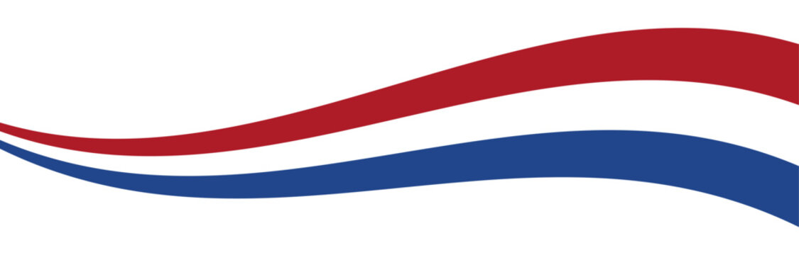 Dutch Flag Wave Banner Background. Waving Dutch Flag. Colors of Netherlands Flag Decoration. Vector Illustration.