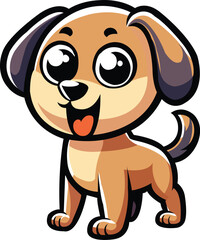 Cartoon Puppy Illustration – Cute Dog Character Design for Kids and Mascots