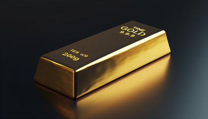 Gold bar on white background