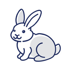 Obraz premium Gray rabbit icon, Vector design for cards, presentations and website