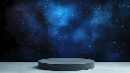 A podium with a starry night sky backdrop, 3D background, Generative AI illustration