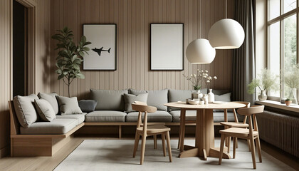 modern living room with table