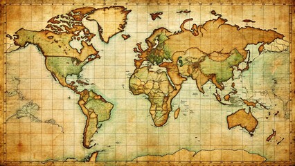 Vintage-style blank world map from 1914, featuring national borders, country names, and major geographic features, awaiting customization or cartographic exploration.