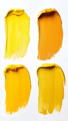 Yellow Paint Strokes on White Background, Abstract Image, Texture, Pattern Background, Wallpaper, Cover and Screen of Smartphone, PC, Laptop, 9:16 and 16:9 Format