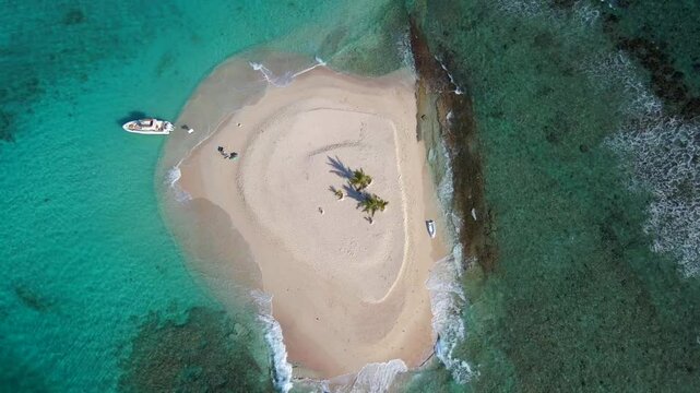 Aerial View of a Small Island in British Virgin Islands in the Caribbean 