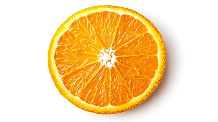 Fototapeta premium Orange slice isolated Round orange slice on white background Orang fruit circle piece with clipping path Isolated white Full depth of field : Generative AI