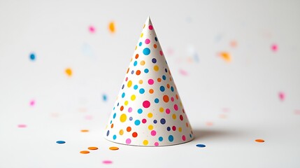 Colorful birthday cap isolated on a white background : Generative AI