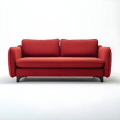 Obraz premium Red sofa isolated on a white background. 