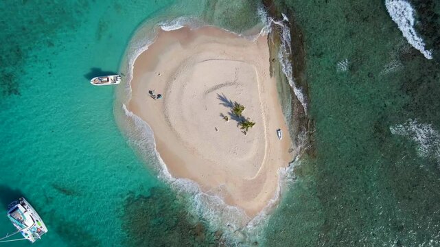 Aerial View of a Small Island in British Virgin Islands in the Caribbean 