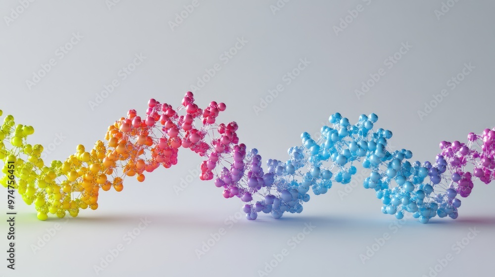 Poster molecular interaction: 3d model of methyl groups binding to dna strand