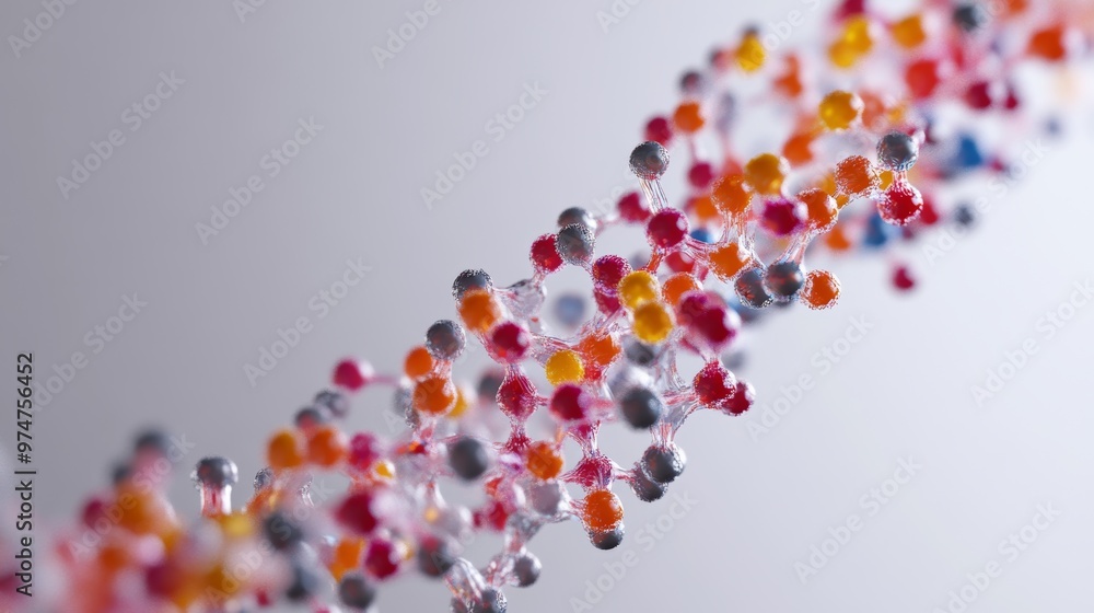 Poster molecular interaction: 3d model of methyl groups binding to dna strand