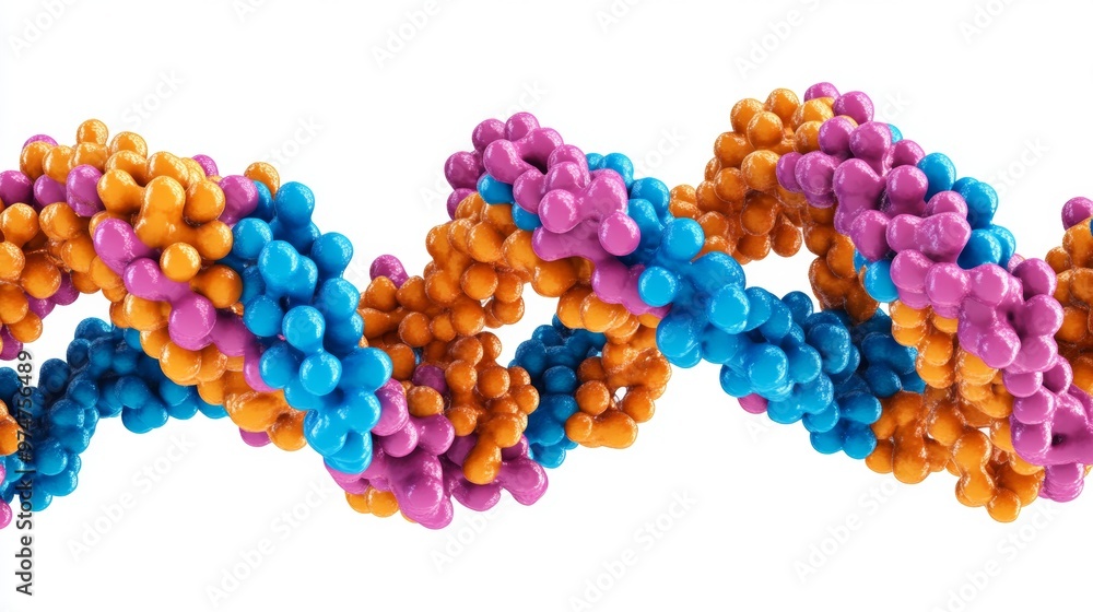 Poster molecular interaction: 3d model of methyl groups binding to dna strand