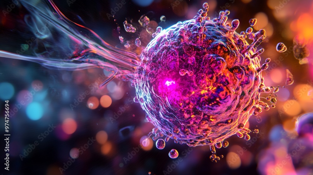 Poster molecular biology: 3d rendering of chromatin structure showing histone modifications