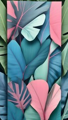 Fototapeta premium Colorful tropical leaves with shades 