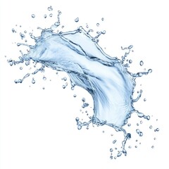 Obraz premium Floating Water Wave Splash in Light Blue Hue Isolated on White Background