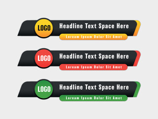 Stylish Gradient lower third banner set design premium Vector
