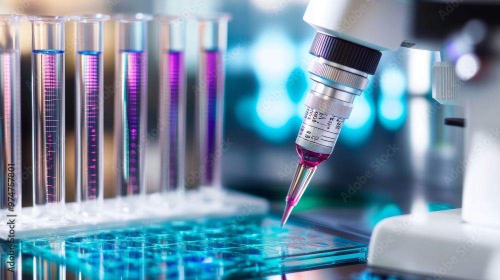 Poster cutting-edge laboratory setup for advanced epigenetic analysis with high-tech equipment