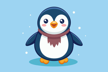 Naklejka premium Vector illustration of happy penguine