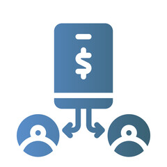peer to peer lending flat gradient icon