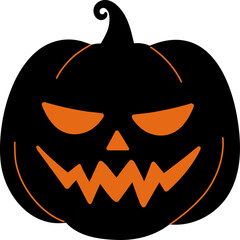 Hand Drawn Evil Pumpkin Halloween