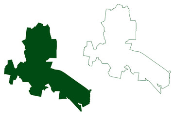 Asientos municipality (Free and Sovereign State of Aguascalientes, Mexico, United Mexican States) map vector illustration, scribble sketch Asientos map