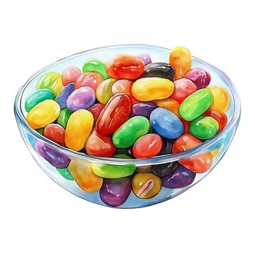recommend clip art: Watercolor Illustration of a Bowl of Colorful Jelly Beans.