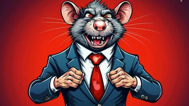 funny rat with suit business concept