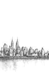 Obraz premium Maldonado, Uruguay, black and white pen pencil hand-drawn effect portrait drawing illustration for travel poster, card, wallpaper, backdrop or banner. Modern, clear, artistic and simple