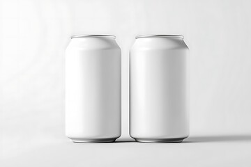 White collapsible can koozie mockup isolated, side view, 3d rendering. Empty neoprene cooler holder mockup